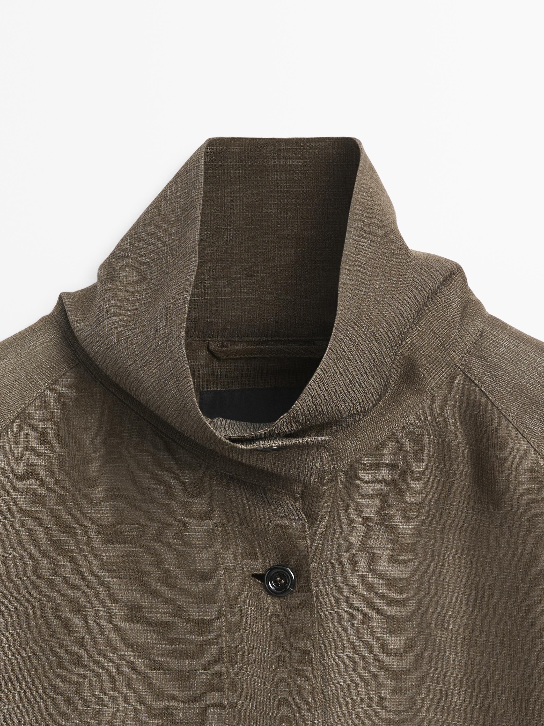 Veste bomber en lin et soie
